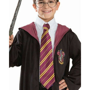 Wizard Neck Tie Harry Potter Costume -Gold & Maroon Tie For Kids And Adults